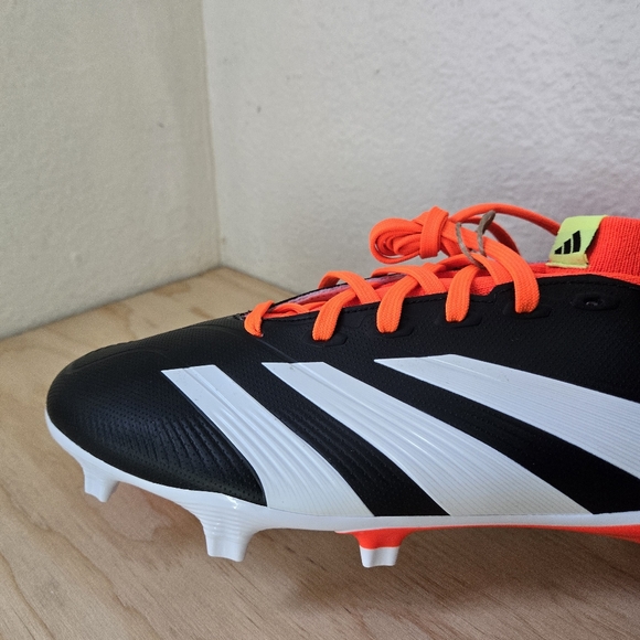 Adidas PREDATOR LEAGUE SOCK FG Cblack/Ftwwht/Solred Soccer Cleats IG7772 - Picture 9 of 11